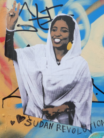 Graffiti - Sudanese revolutionary, victory symbol